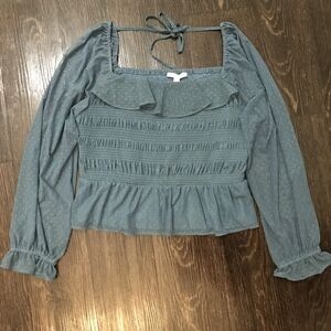 Lauren Conrad Ruffled Long Sleeve Blouse